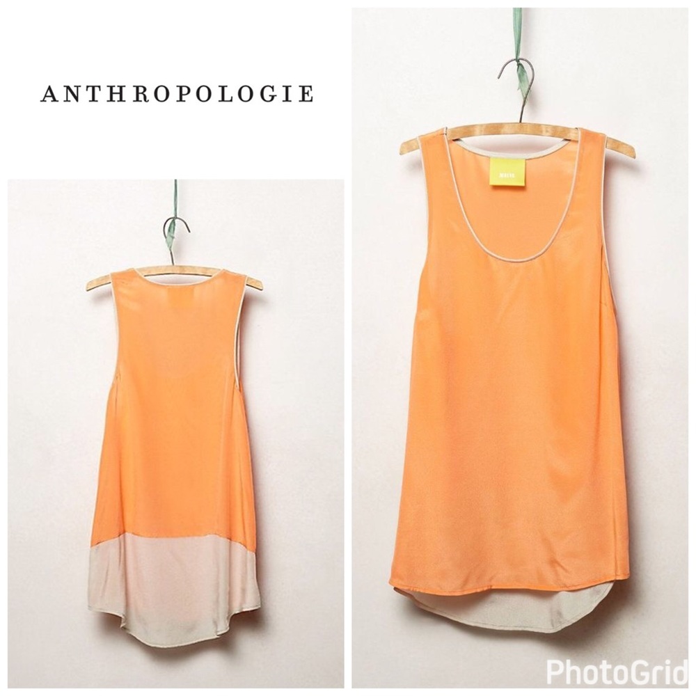 Anthropologie Silk Racer back tank - Colorblock